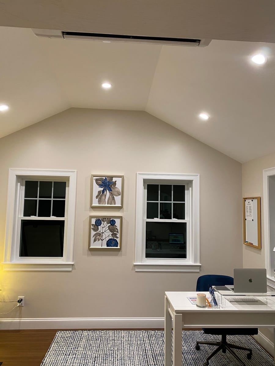 Home office recessed lighting installed by Giorgio Electric