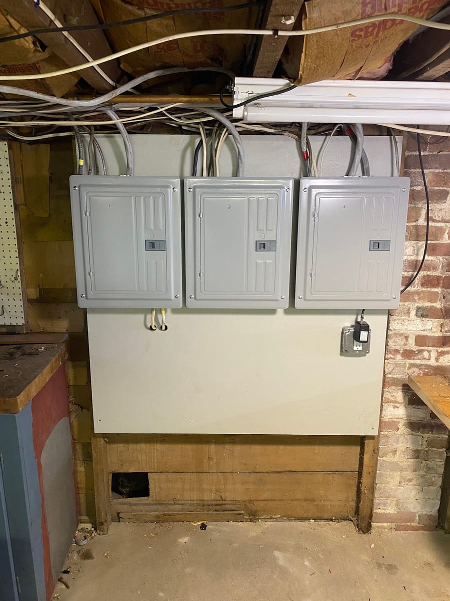 Three new electrical service panels installed by Giorgio Electric